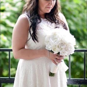 White David’s Bridal rehearsal dress